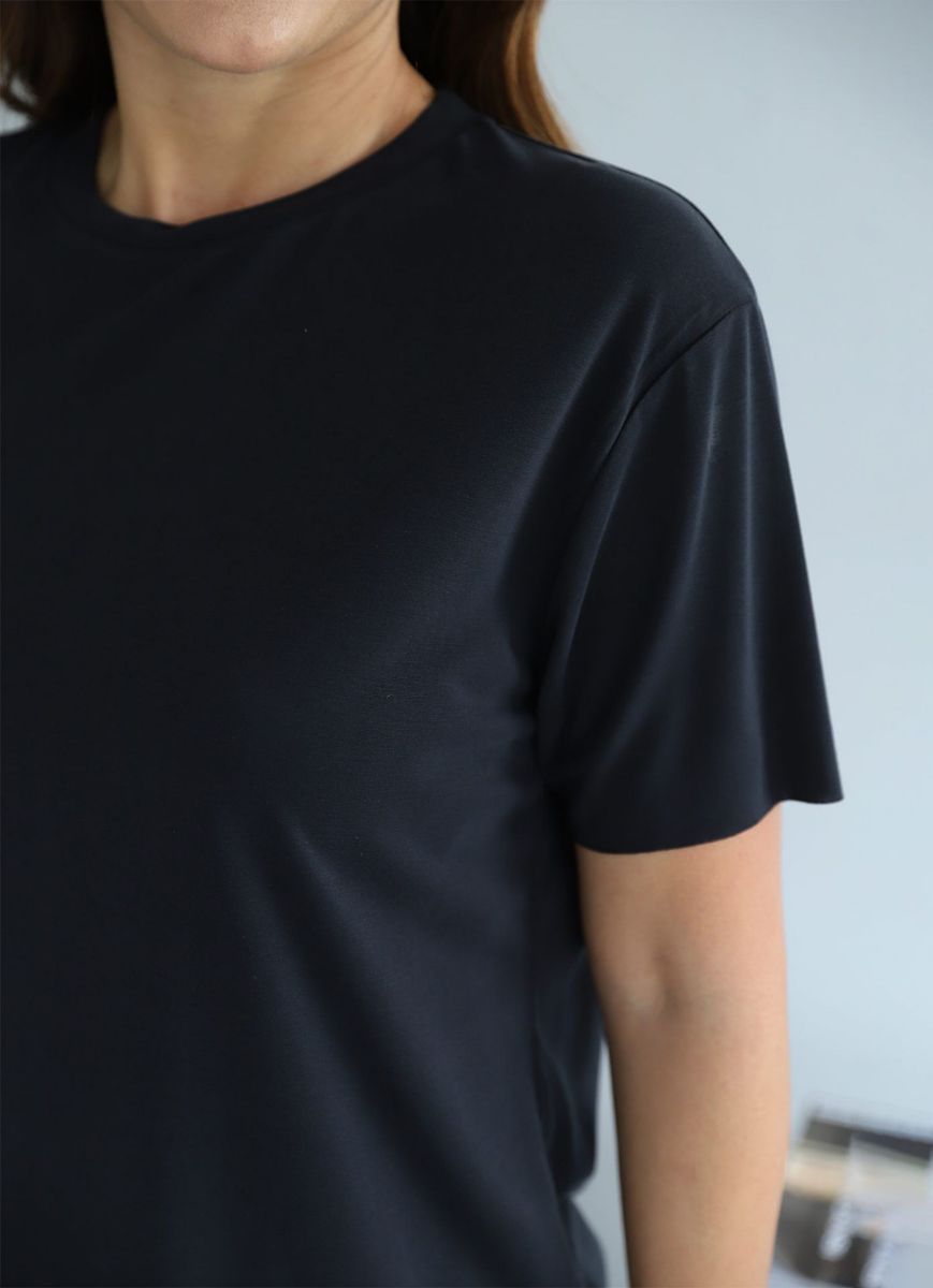Füme Eteği Oval Lazer Kesim Tshirt   resmi