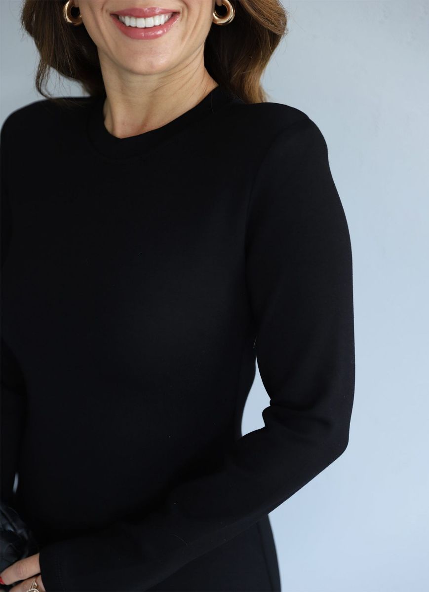 Siyah Vatkalı Basıc Elbise   resmi