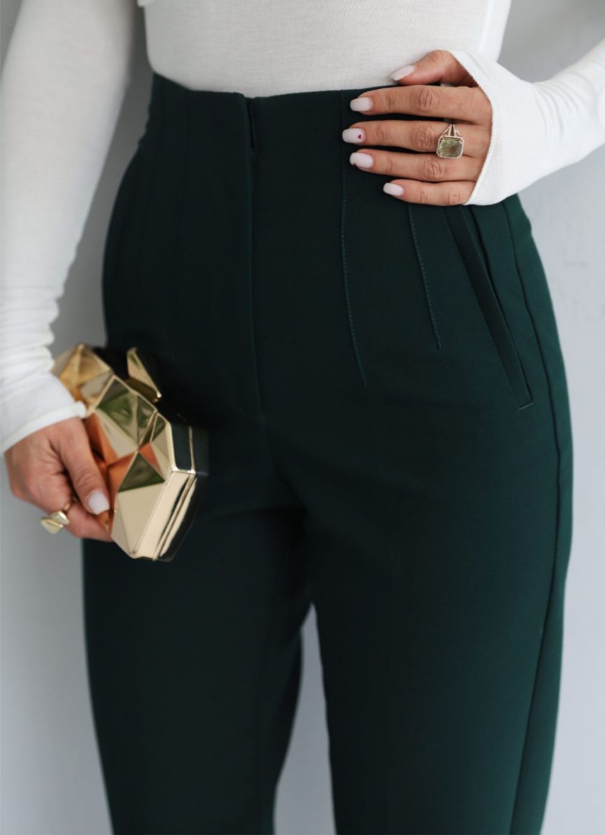 Yeşil Bel Dikiş Detay Pantolon   resmi