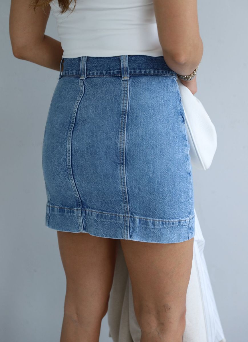 Mavi Kemer Detay Mini Jean Etek   resmi