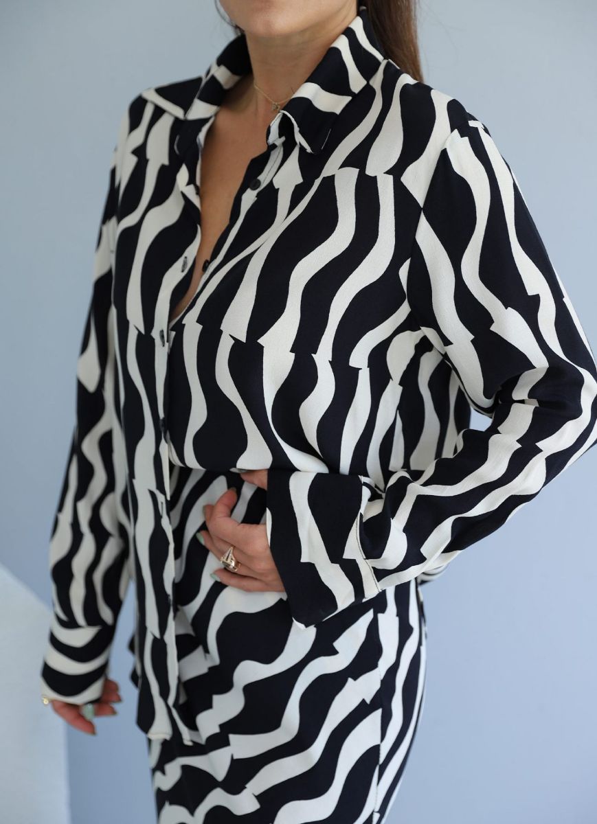 Zebra Desen Gömlek Etek Takım   resmi